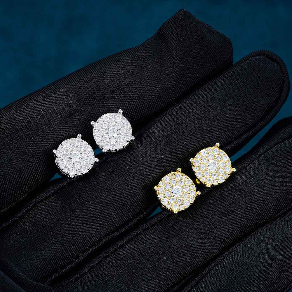 10MM Moissanite Cluster Stud Earrings