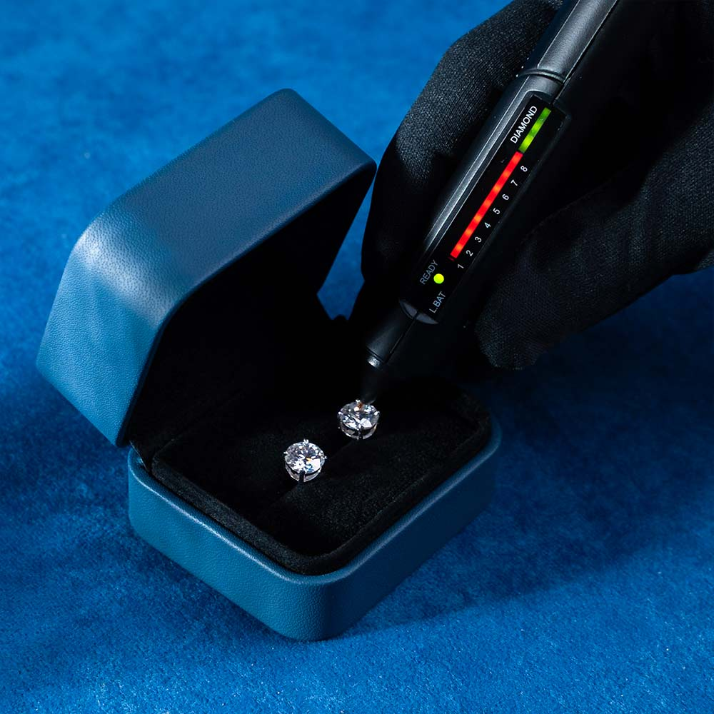 1ct Round Moissanite Stud Earrings