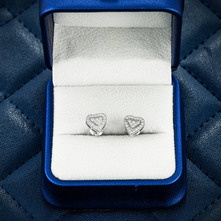 8MM Heart Shaped Moissanite Earrings