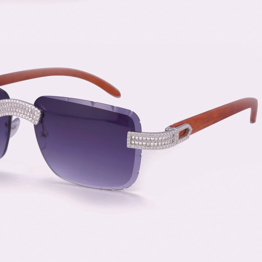 Moissanite Baguette Sunglasses 14K Gold