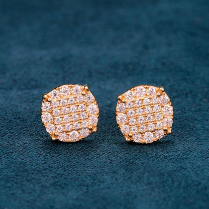 10MM 6-Row Moissanite Square Stud Earrings