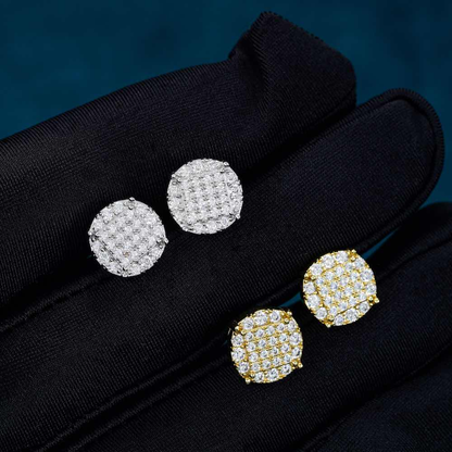 10MM 6-Row Moissanite Square Stud Earrings