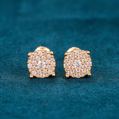 10MM Moissanite Cluster Stud Earrings