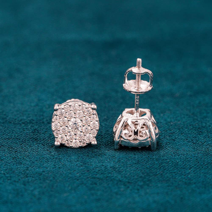 10MM Moissanite Cluster Stud Earrings