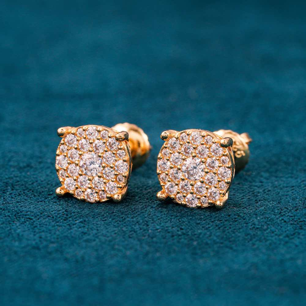 10MM Moissanite Cluster Stud Earrings