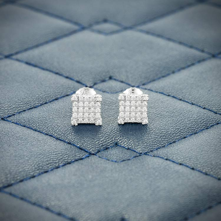 6MM Moissanite Square Cluster Earrings