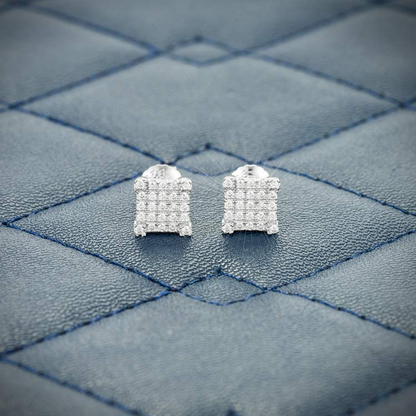 6MM Moissanite Square Cluster Earrings