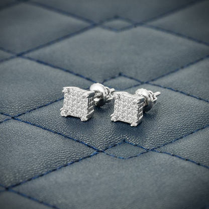 6MM Moissanite Square Cluster Earrings