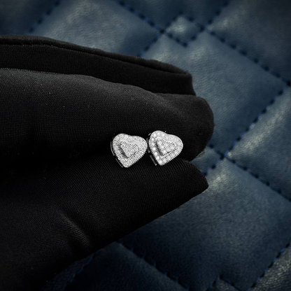 8MM Heart Shaped Moissanite Earrings