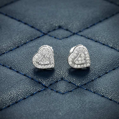 8MM Heart Shaped Moissanite Earrings