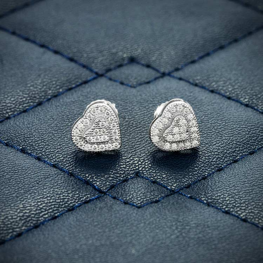 8MM Heart Shaped Moissanite Earrings