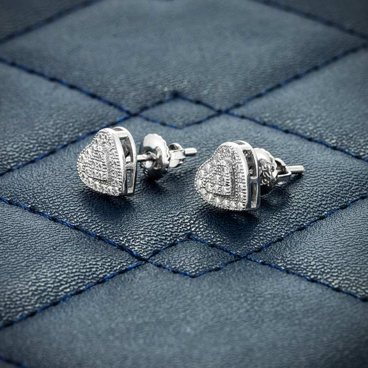 8MM Heart Shaped Moissanite Earrings