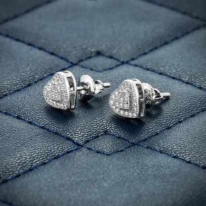 8MM Heart Shaped Moissanite Earrings