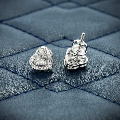 8MM Heart Shaped Moissanite Earrings