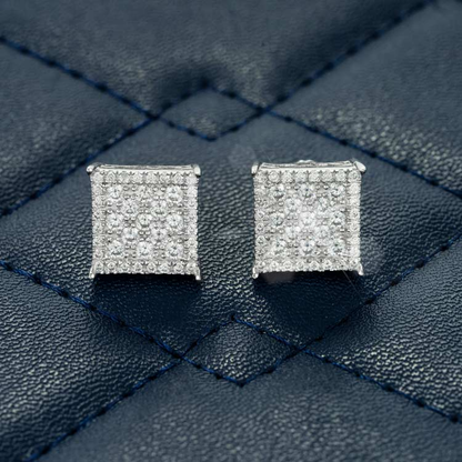 9MM Moissanite Square Earrings