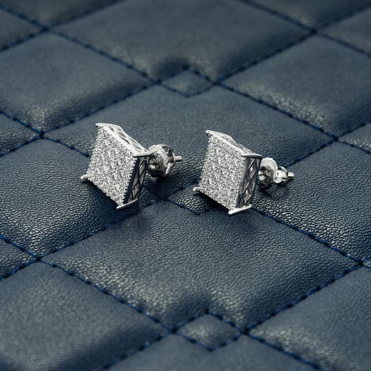 9MM Moissanite Square Earrings