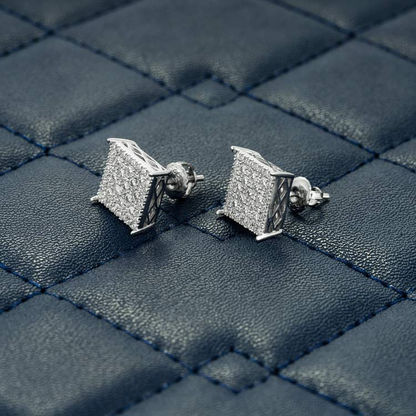 9MM Moissanite Square Earrings