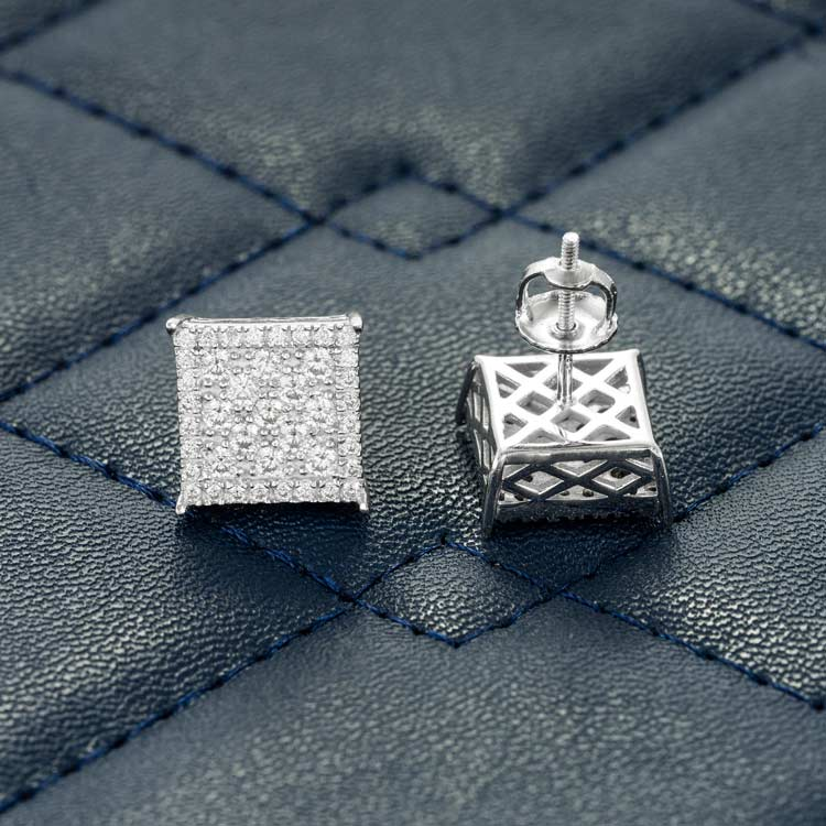 9MM Moissanite Square Earrings
