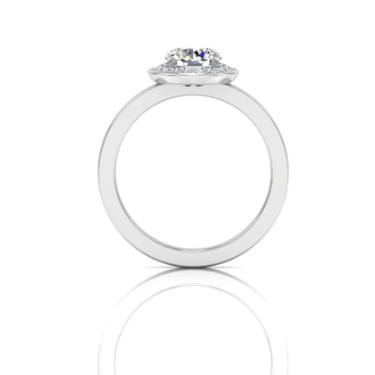 Brilliant Cut Halo Channel Set Moissanite Engagement Ring