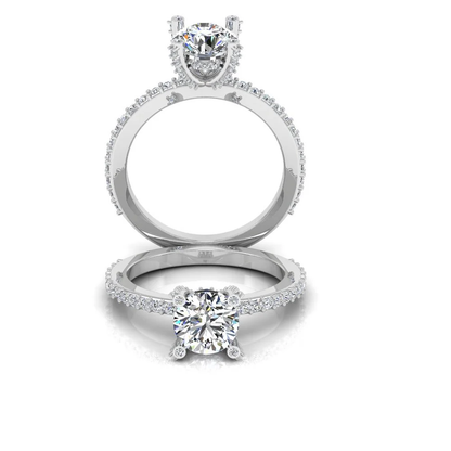 Brilliant Cut Prong & Bezel Moissanite Engagement Ring