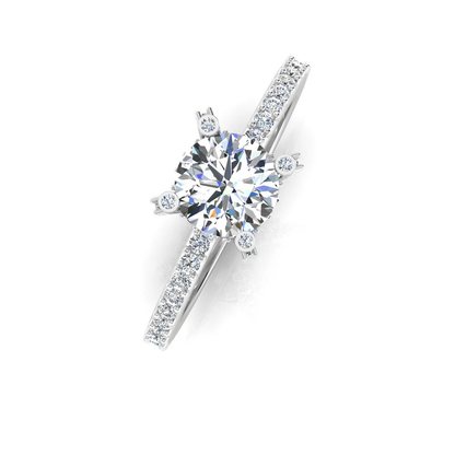 Brilliant Cut Prong & Bezel Moissanite Engagement Ring