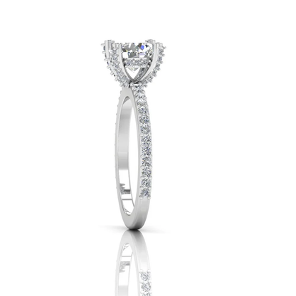 Brilliant Cut Prong & Bezel Moissanite Engagement Ring