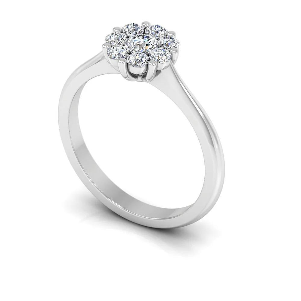 Flower Cluster Moissanite Engagement Ring