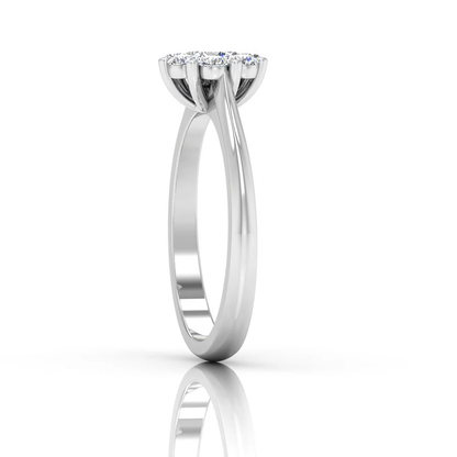 Flower Cluster Moissanite Engagement Ring