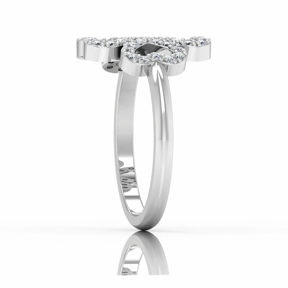 Four Leaf Clover Moissanite Engagement Ring
