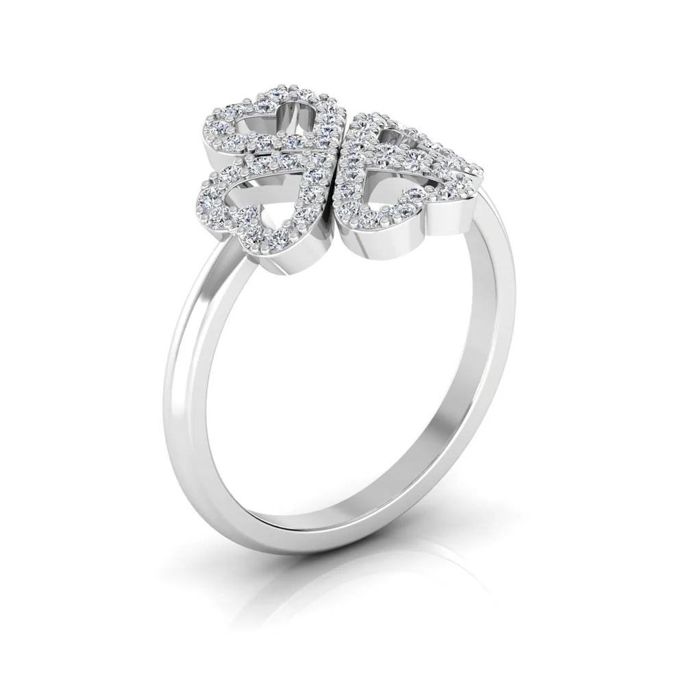 Four Leaf Clover Moissanite Engagement Ring