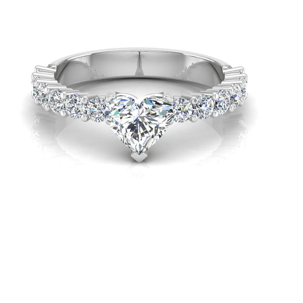 Heart Cut Prong Set Moissanite Engagement Ring