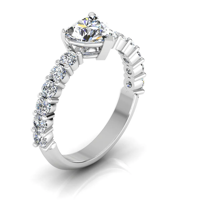 Heart Cut Prong Set Moissanite Engagement Ring