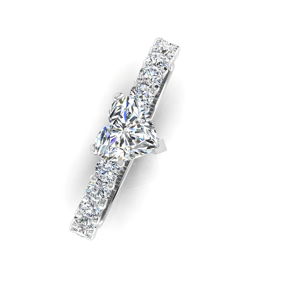 Heart Cut Prong Set Moissanite Engagement Ring