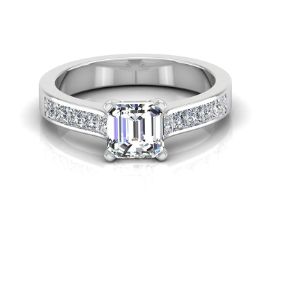 Invisible Set Radiant Cut Moissanite Engagement Ring