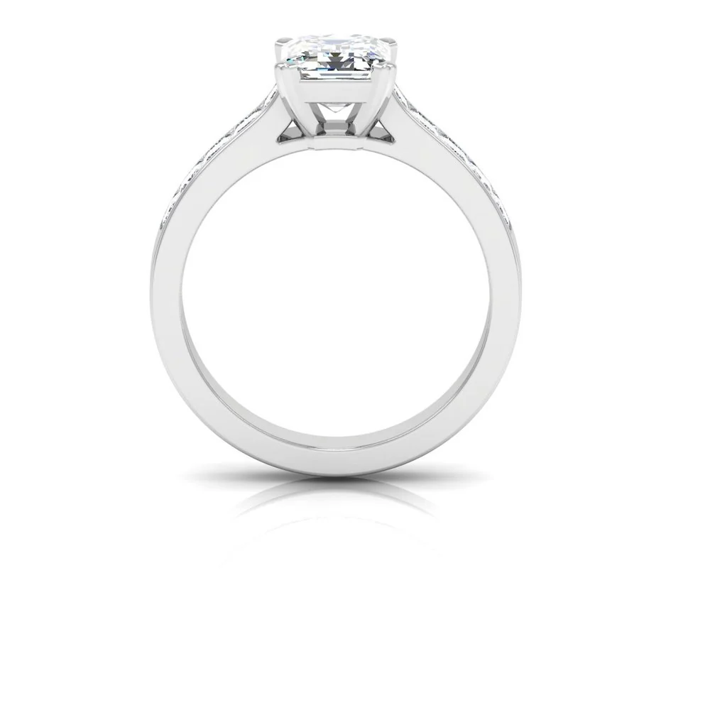 Invisible Set Radiant Cut Moissanite Engagement Ring
