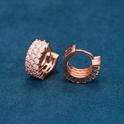 Moissanite 3-Row Hoop Earrings