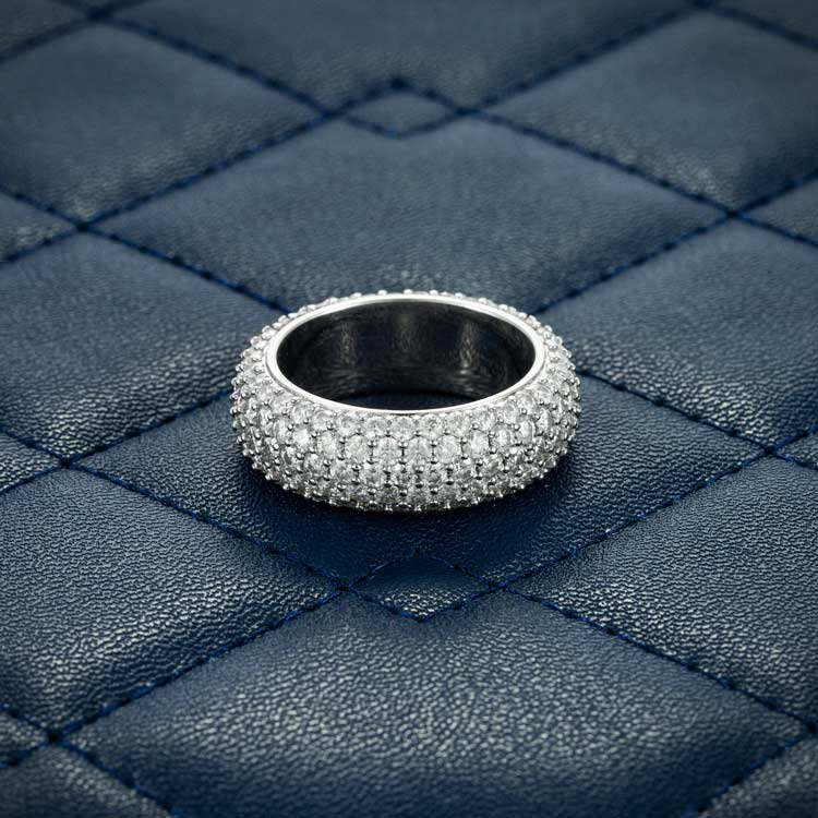 Moissanite 5-Row Band Ring 14K Gold