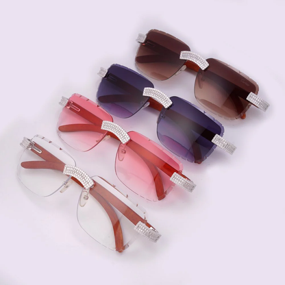 Moissanite Baguette Sunglasses 14K Gold