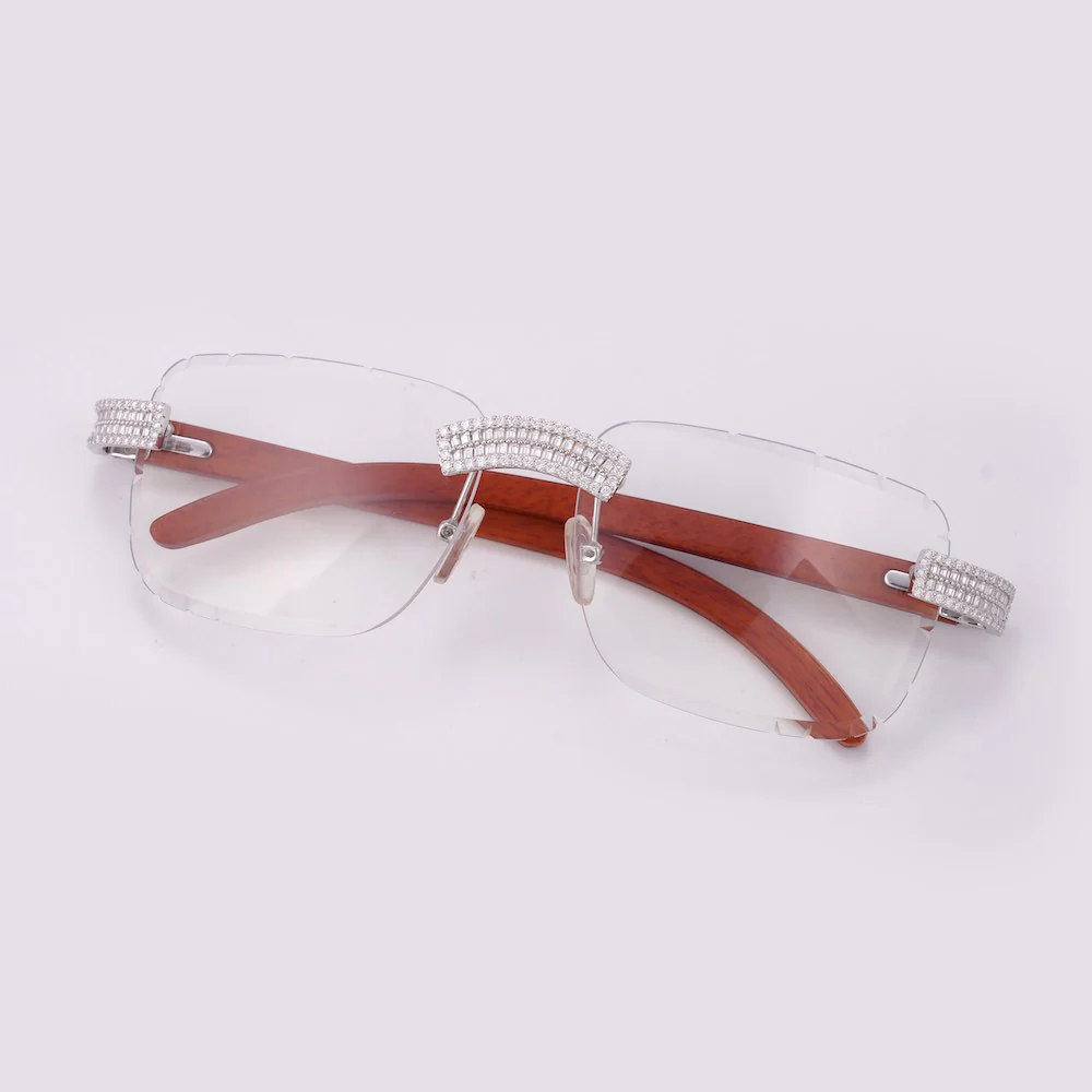 Moissanite Baguette Sunglasses 14K Gold