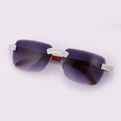 Moissanite Baguette Sunglasses 14K Gold