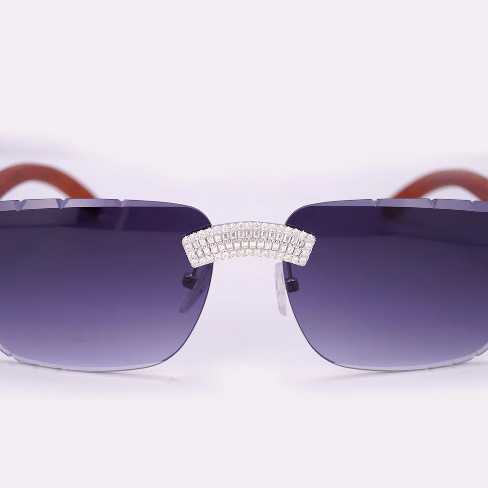 Moissanite Baguette Sunglasses 14K Gold