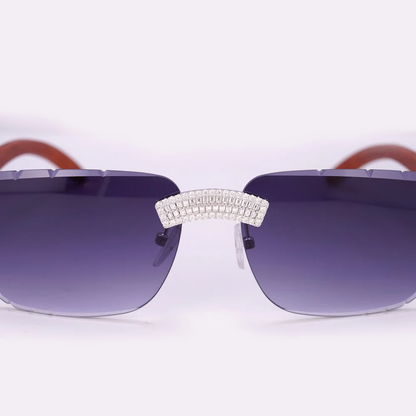 Moissanite Baguette Sunglasses 14K Gold