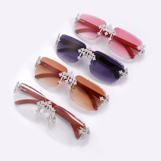 Moissanite Fleuree Cross Sunglasses 14K Gold