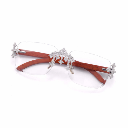 Moissanite Fleuree Cross Sunglasses 14K Gold