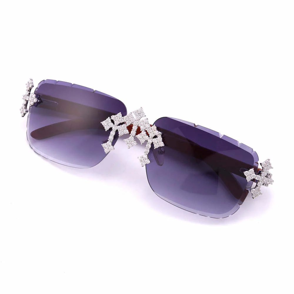 Moissanite Fleuree Cross Sunglasses 14K Gold