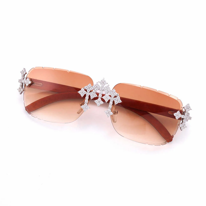 Moissanite Fleuree Cross Sunglasses 14K Gold