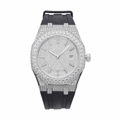 Moissanite Iced Out Silicone Band Watch