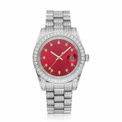 Moissanite Presidential Watch Red Dial 41MM