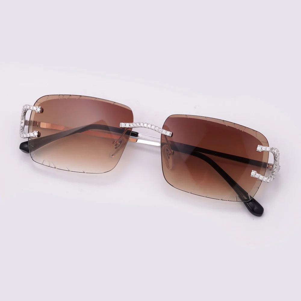 Moissanite Prong Sunglasses 14K Gold