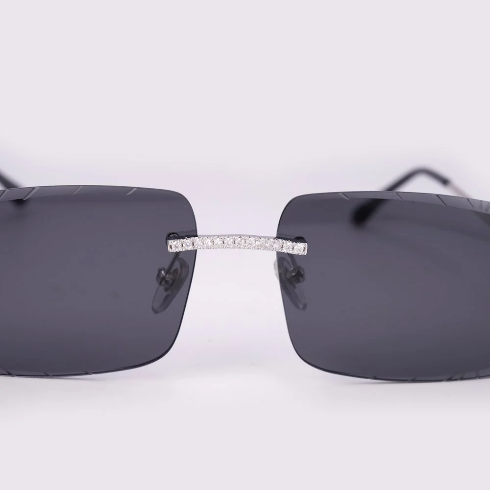 Moissanite Prong Sunglasses 14K Gold